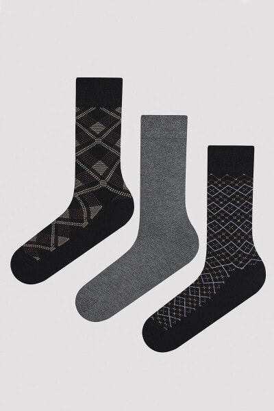 Erkek 3lü Siyah Soket Çorap