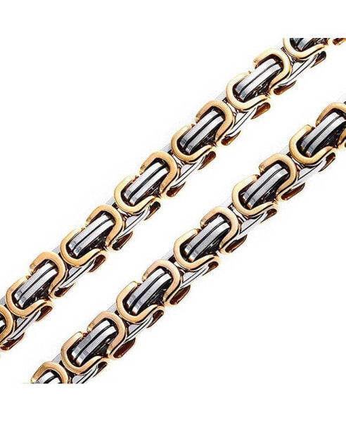 Mechanic Byzantine Biker Jewelry Urban Double link Flexible Heavy Chain Necklace For Men For Stainless Steel