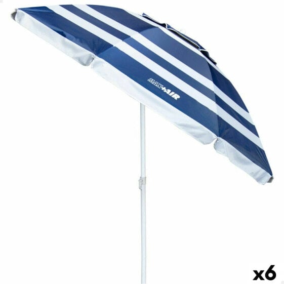 Пляжный зонт Aktive Синий/Белый 200 x 198 x 200 см (6 штук)