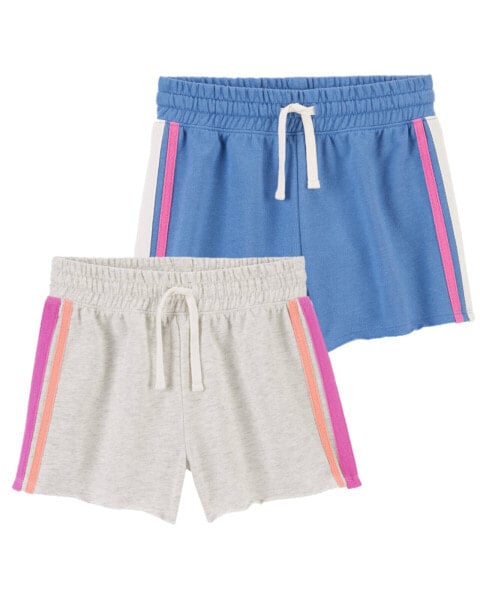 Kid 2-Pack Striped Drawstring Shorts 12