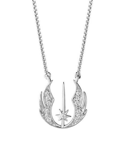 The Jedi Order Diamond Pendant Necklace (1/10 ct. t.w.) in Sterling Silver