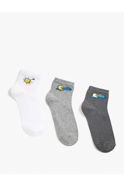3'lü Desenli Soket Çorap