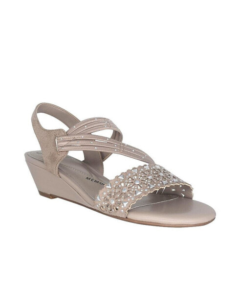 Women's Gatrina Embellished Stretch Wedge Sandals