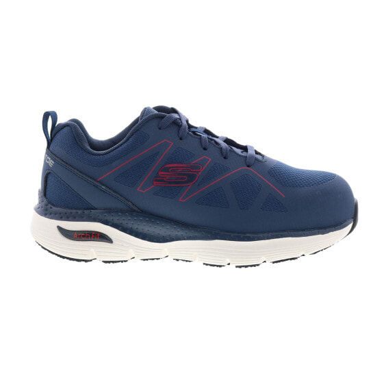 Skechers Arch Fit Slip Resistant Vigorit Mens Blue Wide Athletic Work Shoes