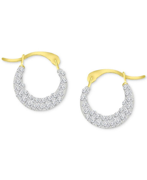 Crystal Pavé Extra Small Hoop Earrings in 10k Gold, 0.45"