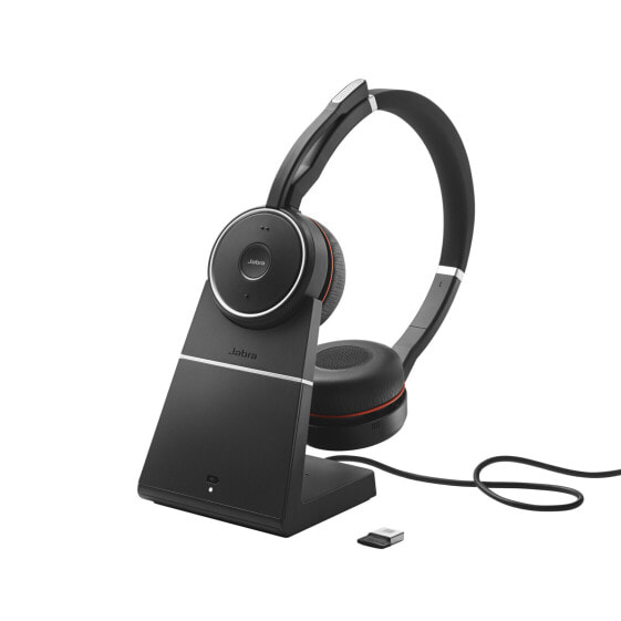 Jabra Evolve 75 SE - UC Stereo with Charging Stand - Wired & Wireless - Calls/Music - 20 - 20000 Hz - 177 g - Headset - Black
