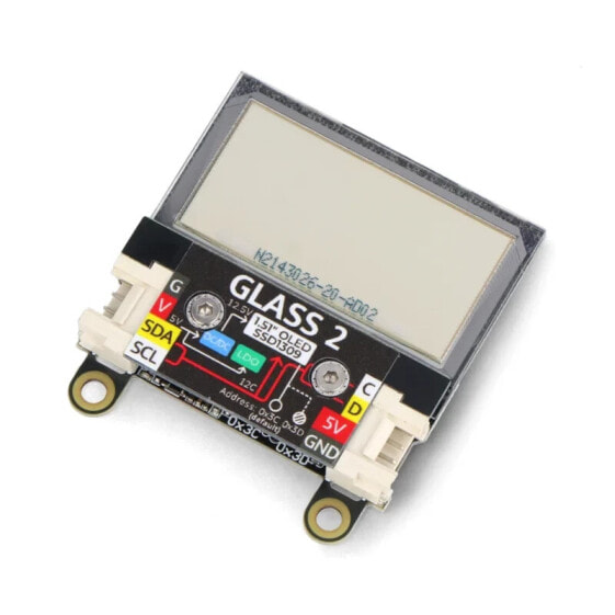 Glass2 Unit - with transparent 1,51'' 128x64px OLED display - M5Stack U158-B