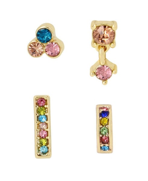 Faux Stone Mismatched Earring Set, 4 Pieces