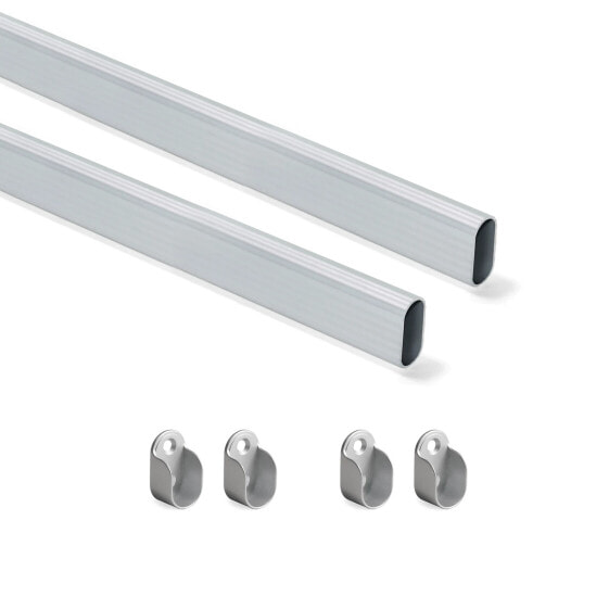 Schrankstangen-Set 30x15 mm Aluminium