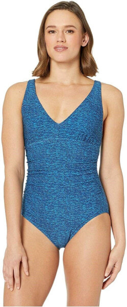 TYR Women's 168308 Mantra V Neck Controlfit Turquoise Swimwear Size 10