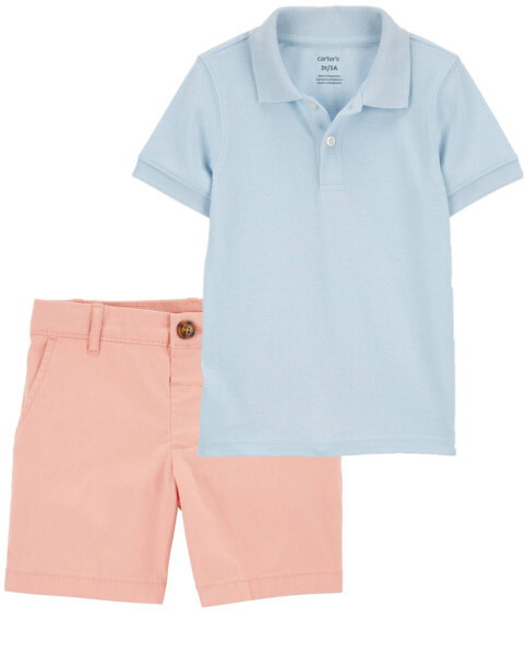 Baby 2-Piece Polo Shirt & Stretch Chino Shorts Set 12M