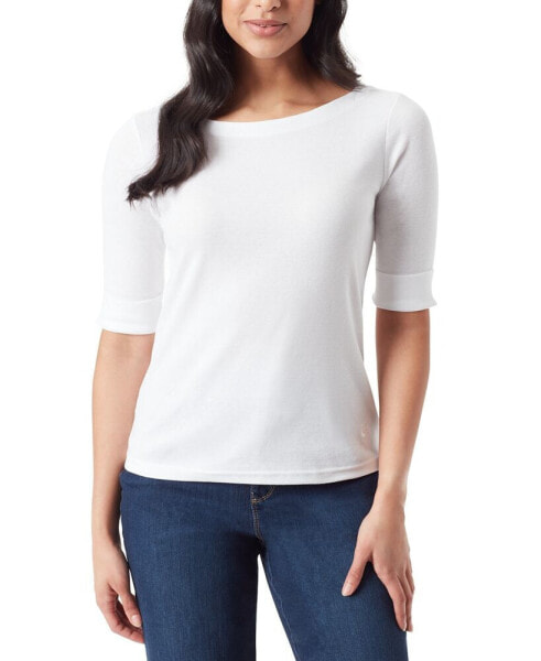 Women's Alanis Boat Neck Elbow-Sleeve T-Shirt