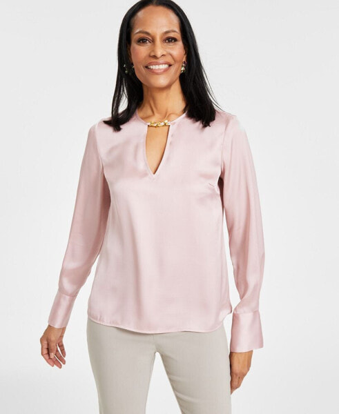 Блузка с вырезом и цепочкой I.N.C. International Concepts для женщин, созданная для Macy's