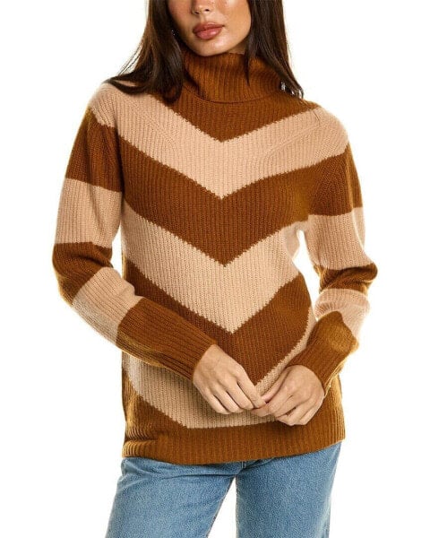 Magaschoni Mock Neck Mitered Rib Cashmere Sweater Women's