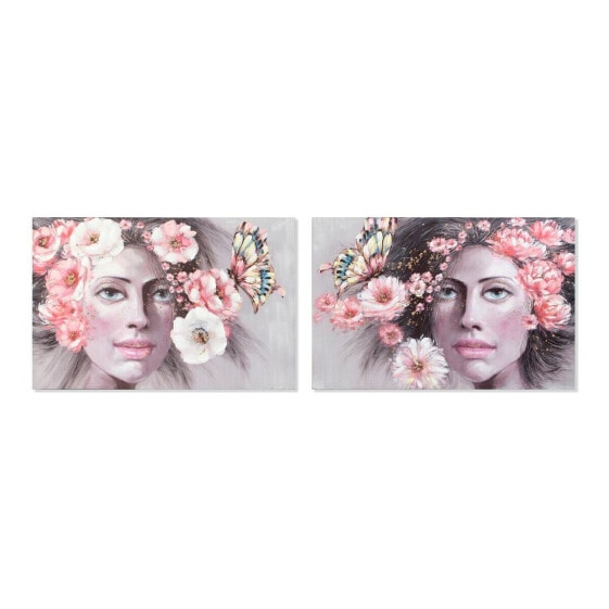 Картина DKD Home Decor Girl Цветы 120 x 3 x 80 cm современный (2 штук)
