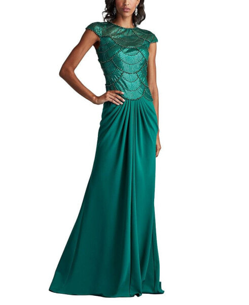 Women's Coralia Beaded Crepe Gown