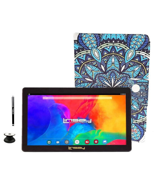 New 7" Tablet Bundle with Mandala Blue Case, Pop Holder and Pen Stylus 2GB RAM 64GB Newest Android 13