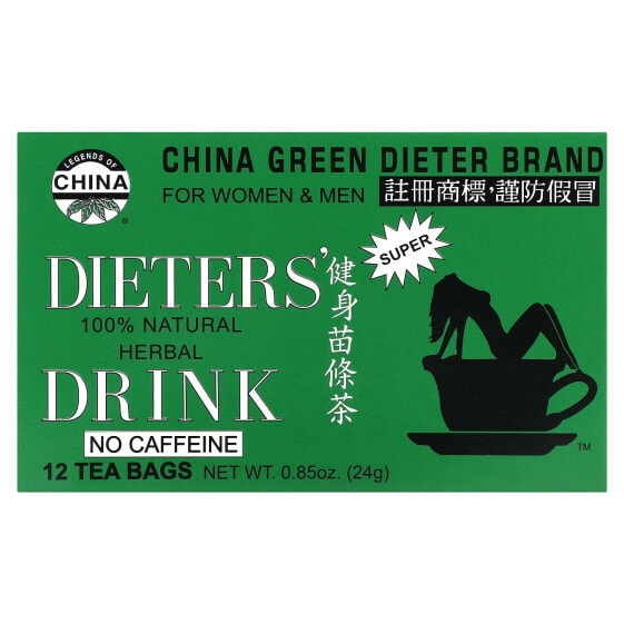 Травяной чай Uncle Lee's Tea Dieters' 100% Natural Herbal Drink, No Caffeine, 12 пакетиков, 24 г