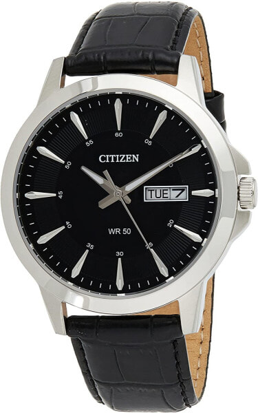 Citizen Men's Quartz Watch with Black Dial Analogue Display Quartz Leather BF2011 01EE