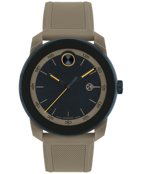 Men's Swiss Bold TR90 Gray Silicone Strap Watch 42mm