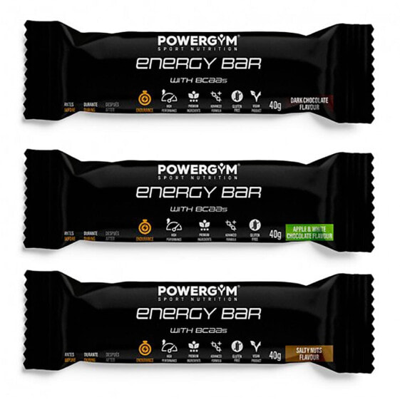 POWERGYM Energy Bar 40gr Apple&White Chocolate