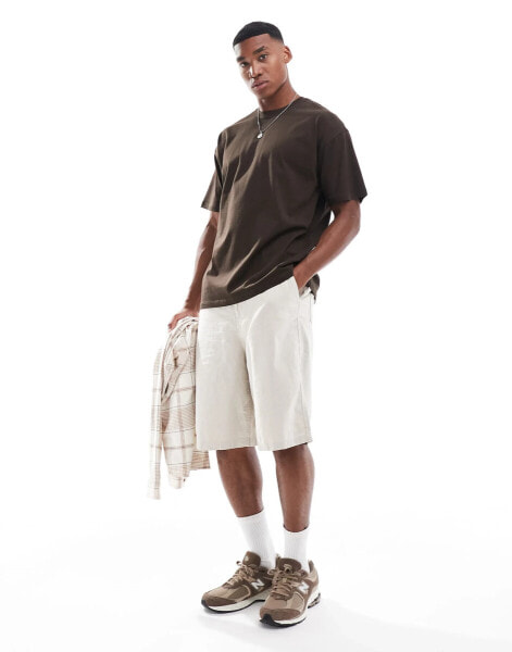 New Look oversized t-shirt in dark brown