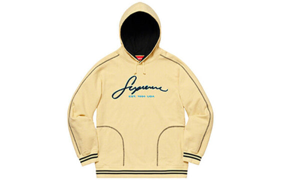 Supreme SS19 Contrast Embroidered Hooded Sweatshirt 连帽卫衣 男女同款 黄色 / Кофта Supreme SS19 Contrast SUP-SS19-929