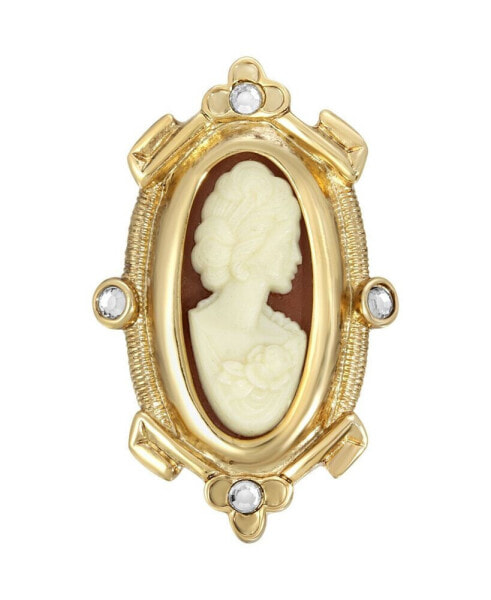 Carnelian Cameo Oval Pin