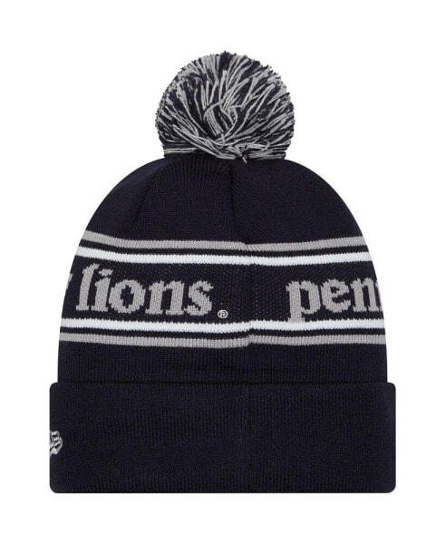 Men's Navy Penn State Nittany Lions Marquee Cuffed Knit Hat with Pom
