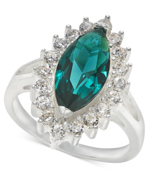 Silver-Tone Green Marquise Crystal Ring, Created for Macy's