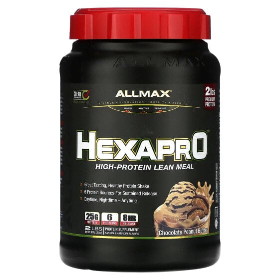 ALLMAX, Hexapro, постная еда с высоким содержанием белка, шоколад и арахисовая паста, 907 г (2 фунта)