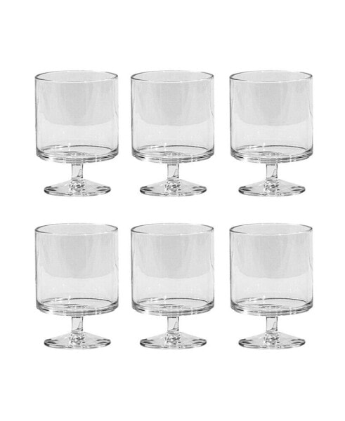 Stacking Wine 6-Piece Premium Acrylic Goblet Glass Set, 9.4 oz