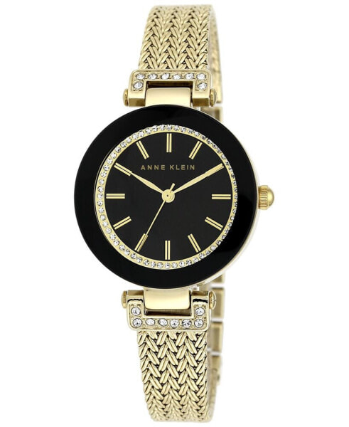 Women's Gold-Tone Stainless Steel Mesh Bracelet Watch 30mm AK-1906BKGB