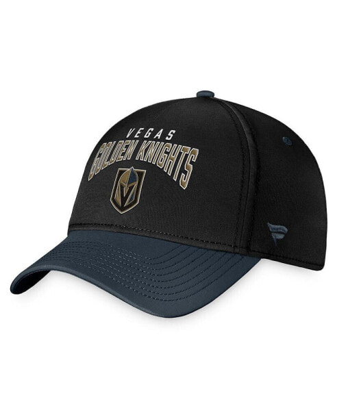 Men's Black, Charcoal Vegas Golden Knights Fundamental 2-Tone Flex Hat
