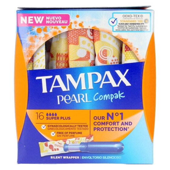 Тампоны гигиенические женские Tampax Super Plus Pearl Compak 16 штук