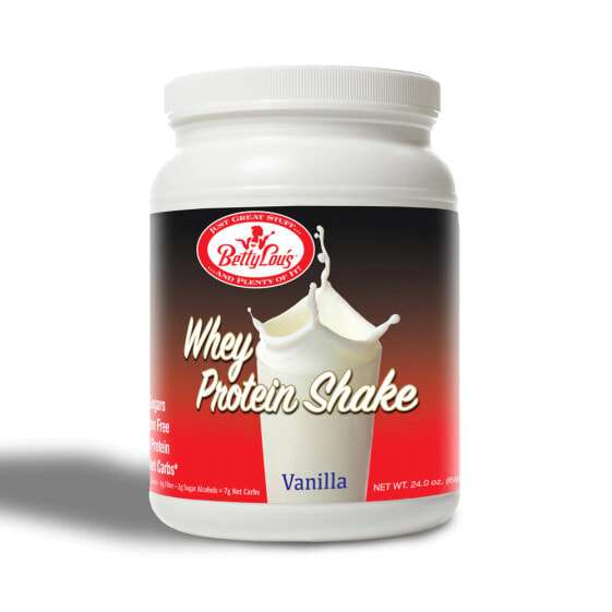 Betty Lou's Whey Protein Shake Протеиновый коктейль - 20 г белка 7 г чистых углеводов 4 г волокна на порцию 680 г с ванильным вкусом