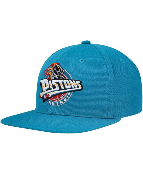 Головной убор Mitchell & Ness для мужчин Teal Detroit Pistons Hardwood Classics MVP Team Ground 2.0