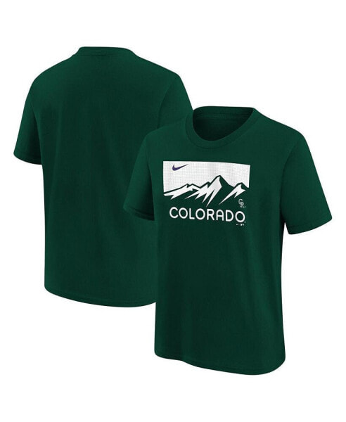 Big Boys and Girls Green Colorado Rockies City Connect Wordmark T-Shirt