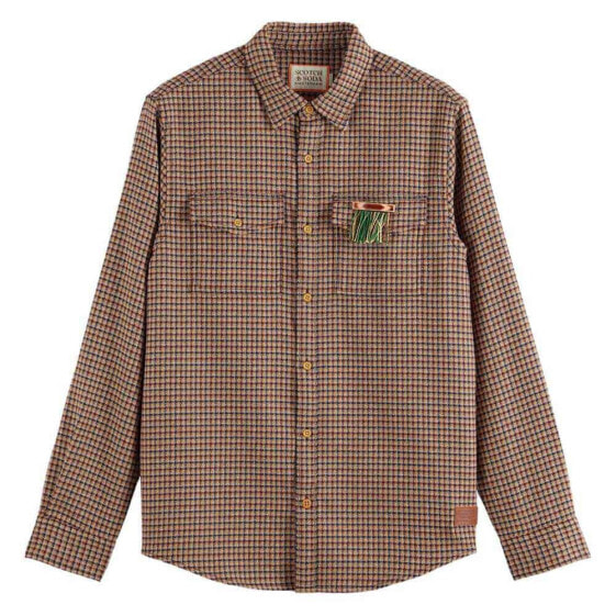 SCOTCH & SODA Minimal Grindle Yarn Check long sleeve shirt