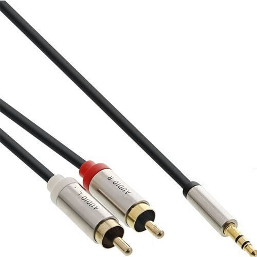 InLine Slim Audio Cable 3.5mm male / 2x RCA male 5m