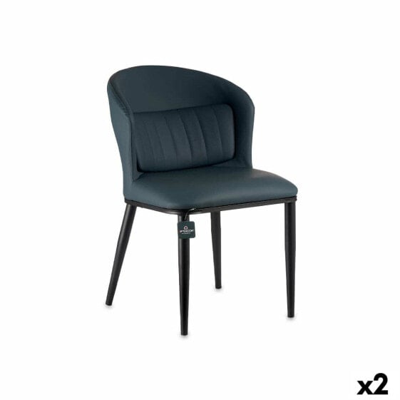 Кресло Мягкое Круглое Синий Чёрный Сталь 51 x 83,5 x 54 cm (2 штук) Gift Decor