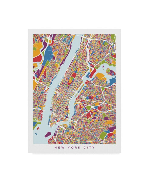 Michael Tompsett New York City Street Map II Canvas Art - 15" x 20"