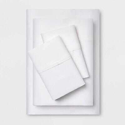 Full 400 Thread Count Solid Performance Sheet Set White - Threshold