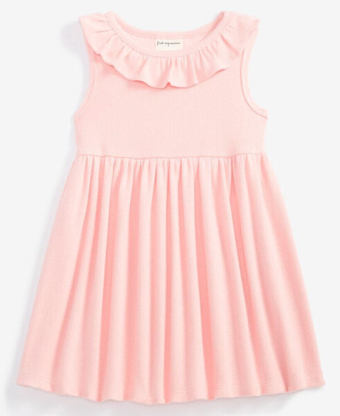 Baby Girl Cotton-Blend Ruffled Knit Dress, Created for Macy's