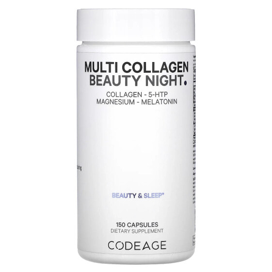 БАД для мышц и суставов CodeAge Multi Collagen Beauty Night, 150 капсул