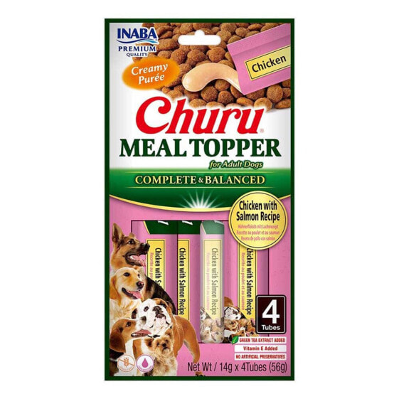 INABA Churu Meal Topper Chicken with salmon 4 x 14g dog treat