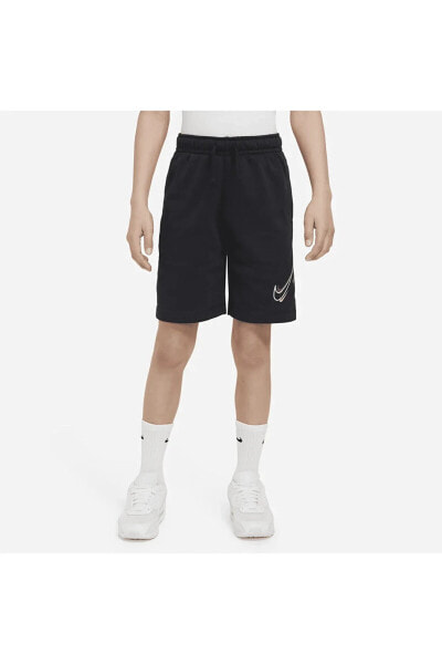 sportswear erkek çocuk siyah pamuklu cepli şort dx2298