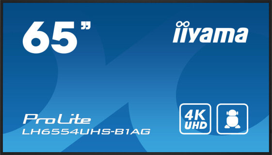 Iiyama LH6554UHS-B1AG - Digital signage flat panel - 165.1 cm (65") - LCD - 3840 x 2160 pixels - Wi-Fi - 24/7