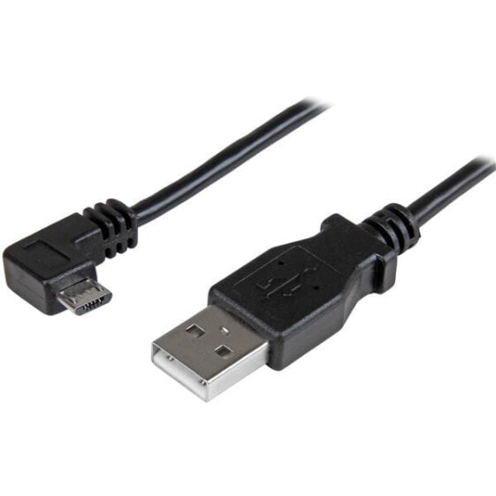 StarTech.com Micro-USB Charge-and-Sync Cable M/M - Right-Angle Micro-USB - 24 AWG - 0.5 m - 0.5 m - USB A - Micro-USB A - USB 2.0 - Male/Male - Black