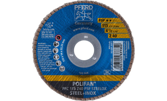 PFERD PFC 115 Z 40 PSF STEELOX - Metal - 13300 RPM - 11.5 cm - 10 pc(s)